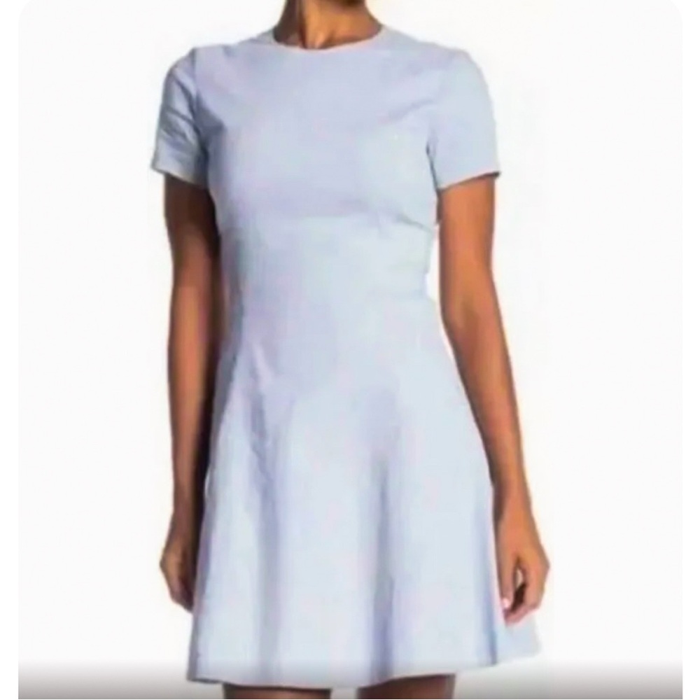 Theory Modern Shift Dress - Powder Blue Linen Blend
